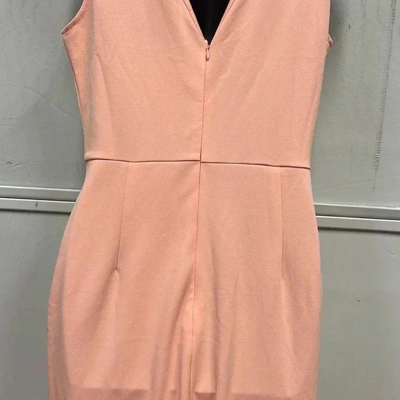 Women’s PRETTY GARDEN  Elegant Midi Bodycon Dress Ruffle Hem Medium Pink NWT - Picture 4 of 6
